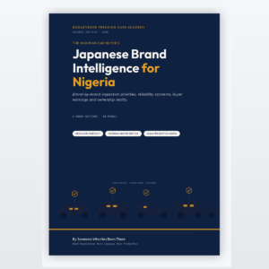 The Nigerian Car Buyer's Japanese Brand Intelligence Guide — PDF guide cover